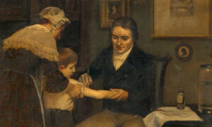 Edward Jenner vaccinates James Phipps, 1798